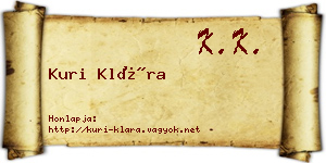 Kuri Klára névjegykártya